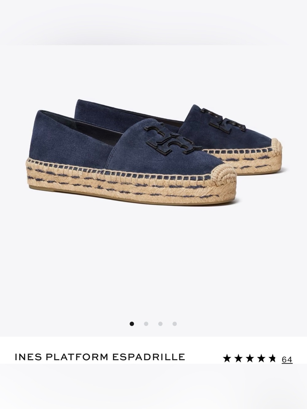 Tory Burch Navy Suede Ines Platform Espadrille. 9.5. Worn once. Like new.